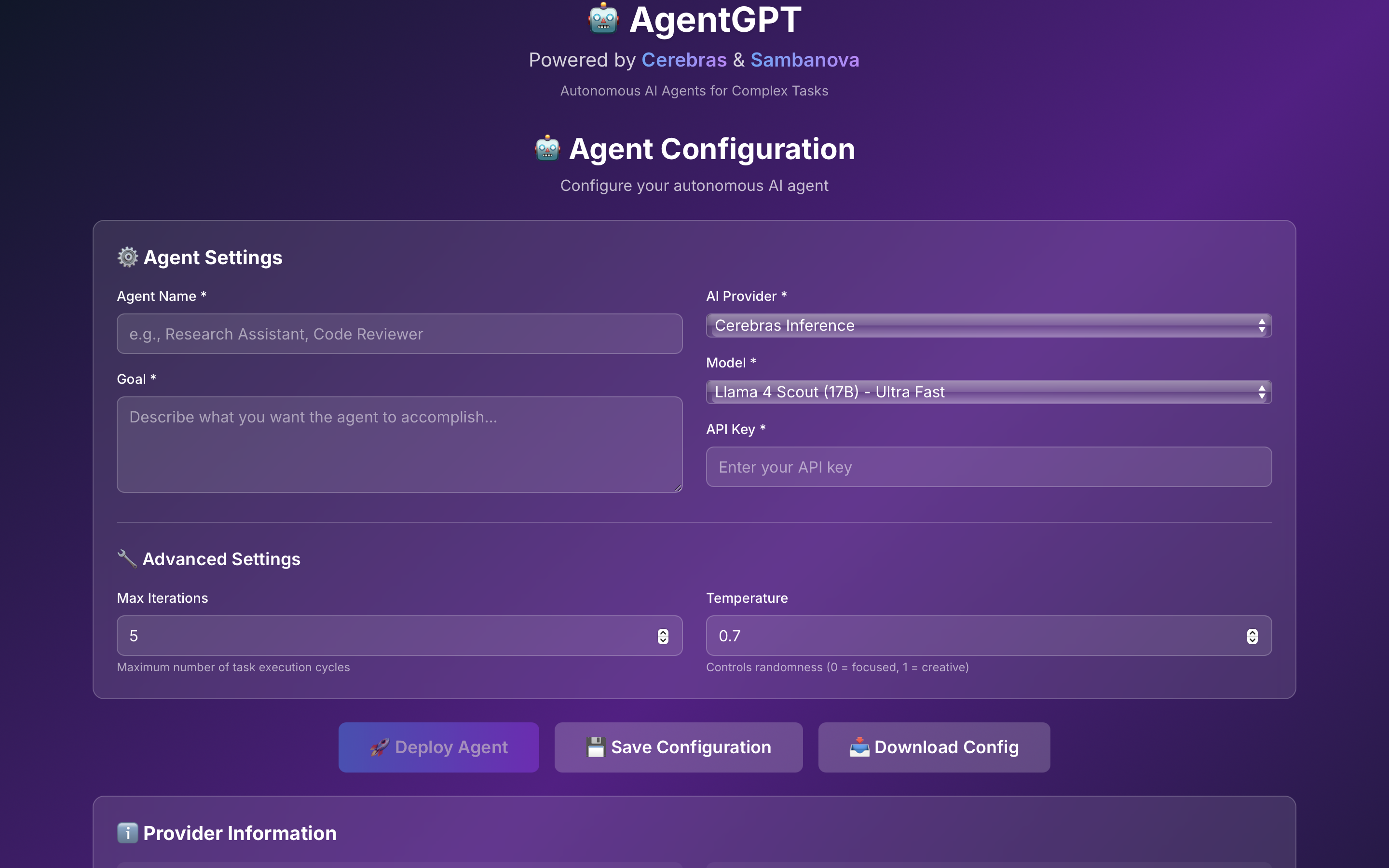 AgentGPT Platform